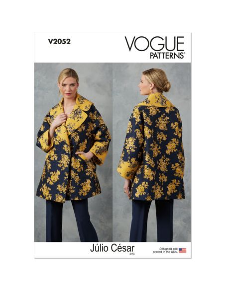 Patron Vogue 2052 B5 (36-44) - Veste ample avec col à revers