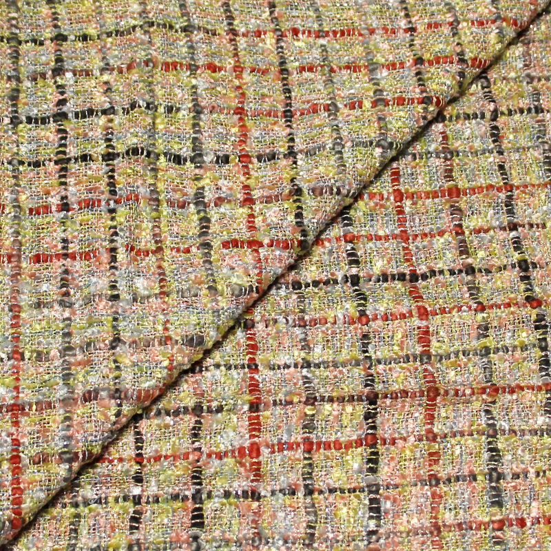 Tweed soie & viscose - Multicolore éclat de jaune