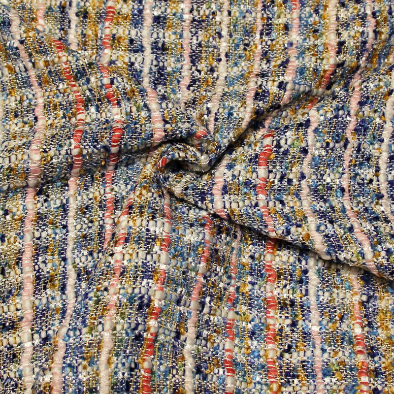 Tweed soie & viscose - Multicolore douce brise