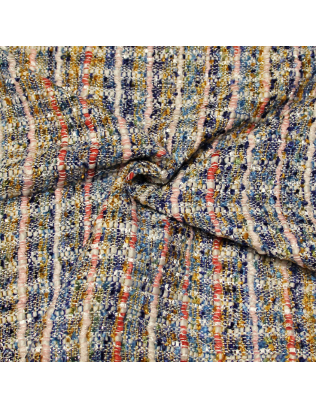 Tweed soie & viscose - Multicolore douce brise