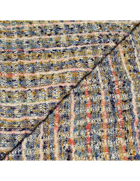 Tweed soie & viscose - Multicolore douce brise