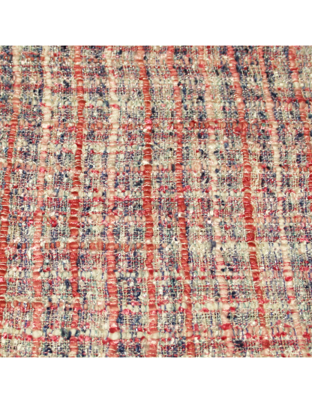 Tweed soie & viscose - Rose & bleu