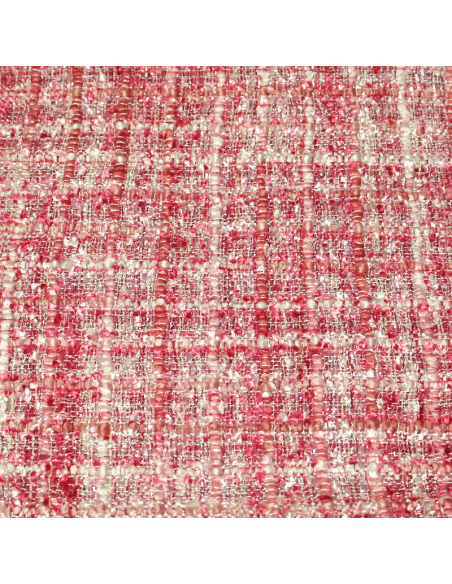 Tweed soie & viscose - Rose