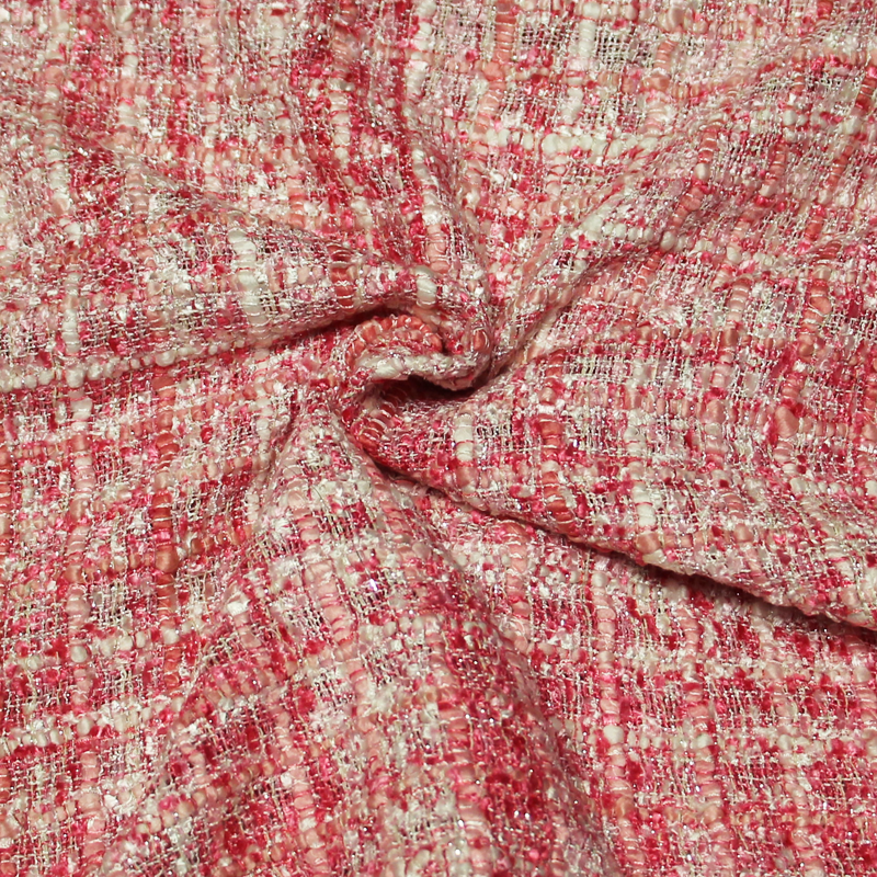 Tweed soie & viscose - Rose
