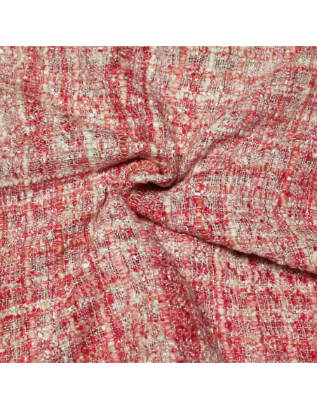 Tweed soie & viscose - Rose