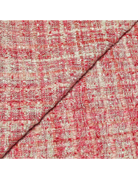 Tweed soie & viscose - Rose
