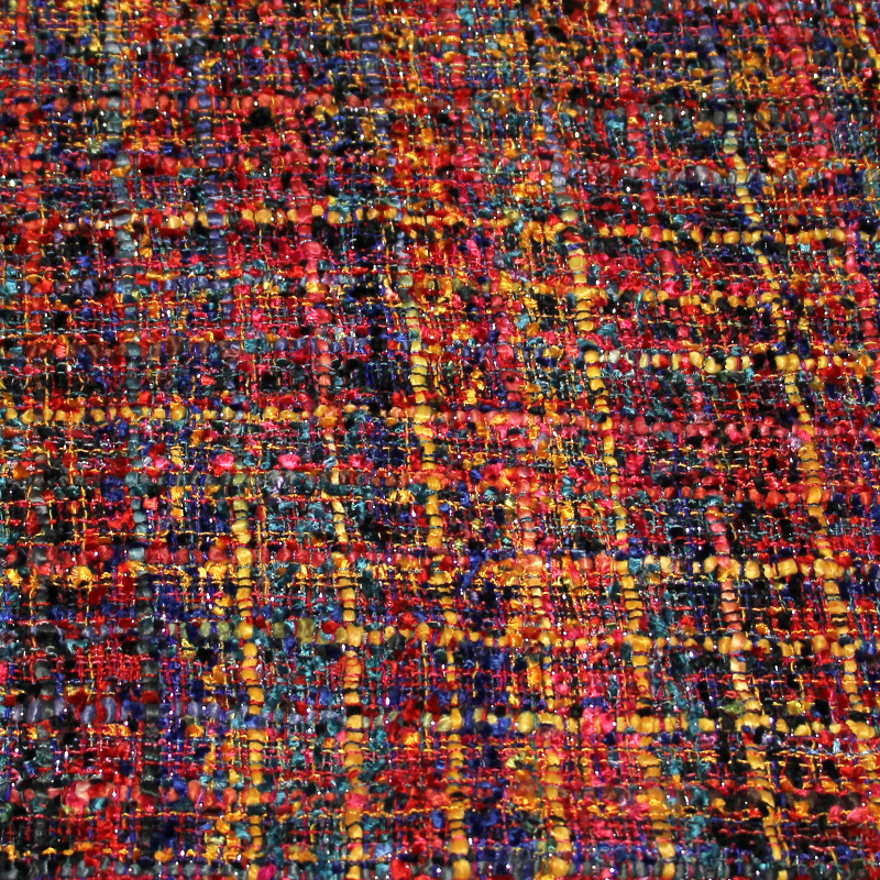 Tweed soie & viscose - Multicolore nuit électrique