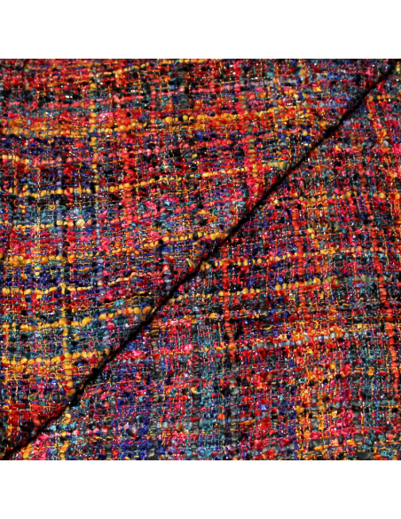 Tweed soie & viscose - Multicolore nuit électrique