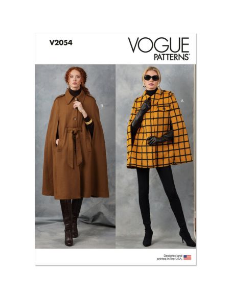 Patron Vogue 2054 A (32-54) - Cape élégante avec ceinture