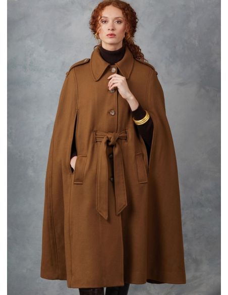 Patron Vogue 2054 A (32-54) - Cape élégante avec ceinture