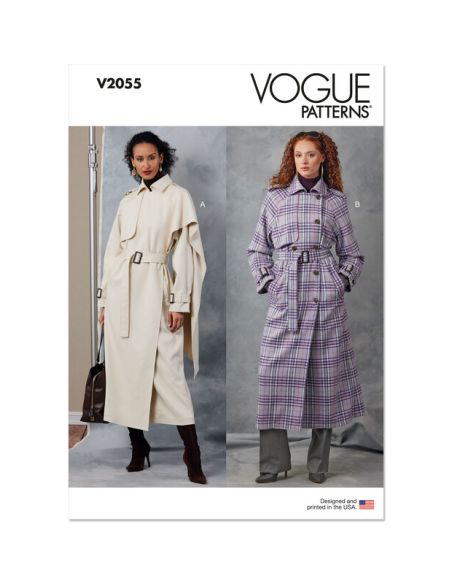 Patron Vogue 2055 B5 (36-44) - Trench-coat avec ceinture et épaulettes