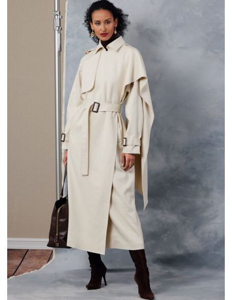 Patron Vogue 2055 B5 (36-44) - Trench-coat avec ceinture et épaulettes