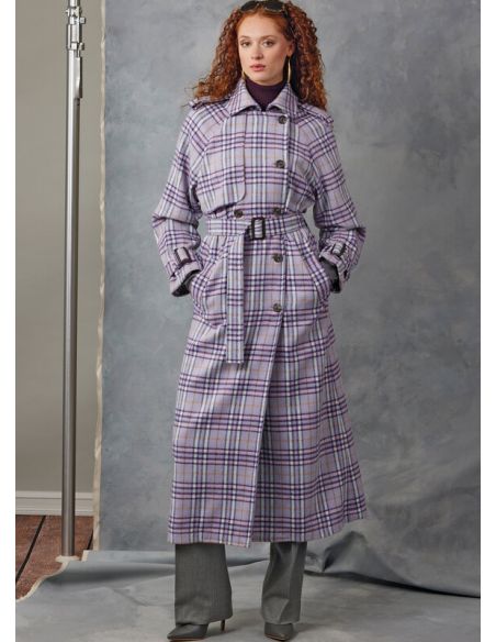 Patron Vogue 2055 B5 (36-44) - Trench-coat avec ceinture et épaulettes