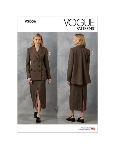Patron Vogue 2056 B5 (36-44) - Ensemble veste doublée et jupe fuselée