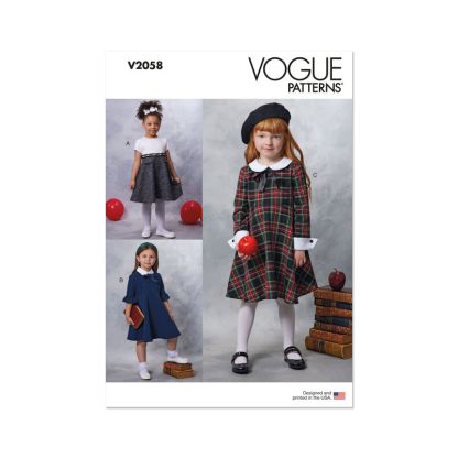 Patron Vogue 2058 A (3-8) - Robe enfant avec col contrasté