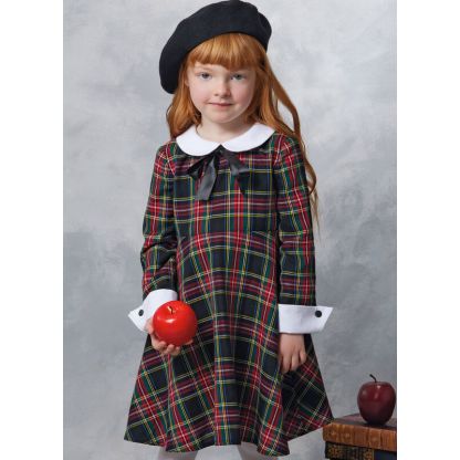 Patron Vogue 2058 A (3-8) - Robe enfant avec col contrasté 2