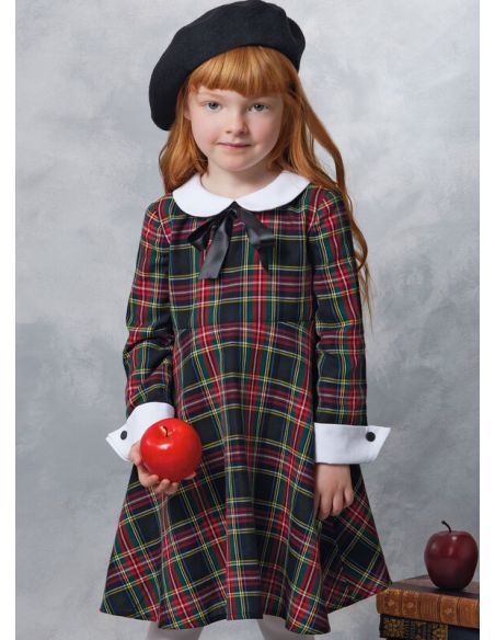 Patron Vogue 2058 A (3-8) - Robe enfant avec col contrasté