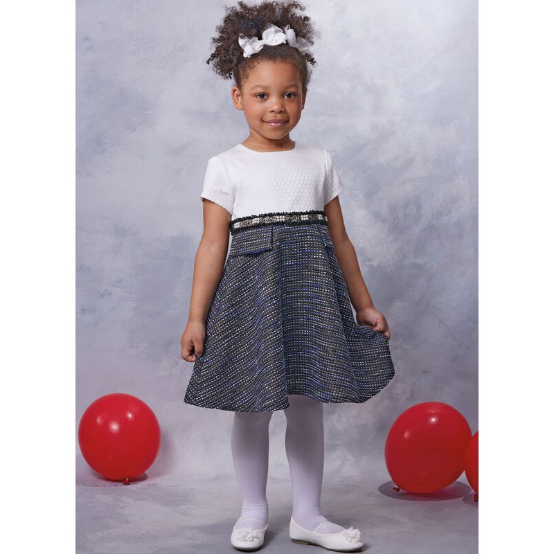 Patron Vogue 2058 A (3-8) - Robe enfant avec col contrasté