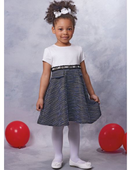 Patron Vogue 2058 A (3-8) - Robe enfant avec col contrasté