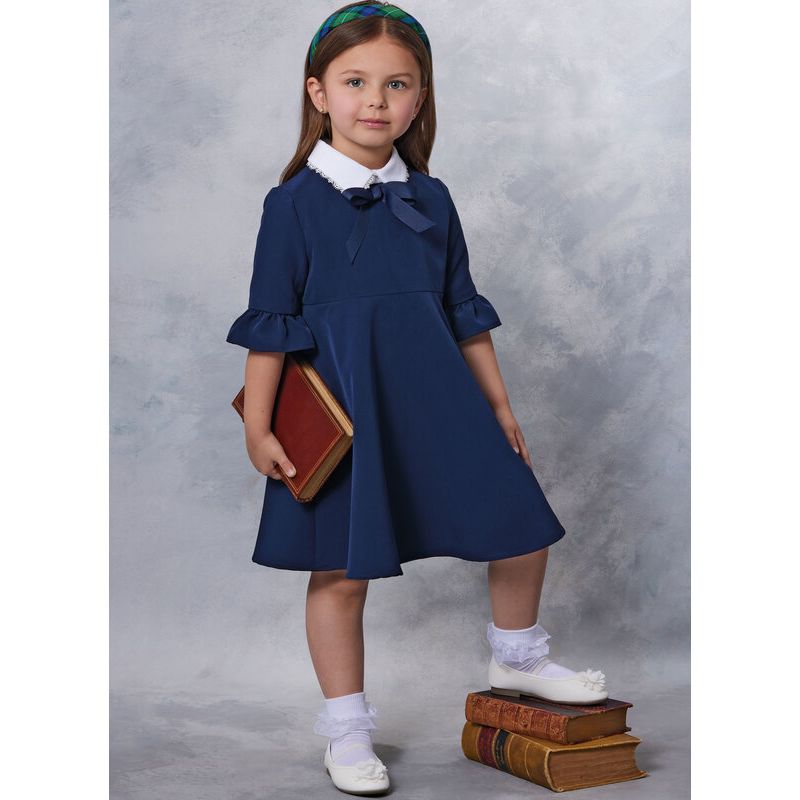 Patron Vogue 2058 A (3-8) - Robe enfant avec col contrasté