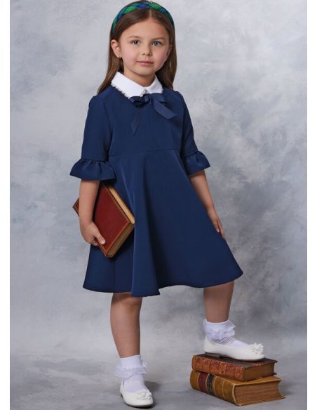 Patron Vogue 2058 A (3-8) - Robe enfant avec col contrasté