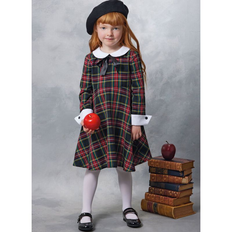 Patron Vogue 2058 A (3-8) - Robe enfant avec col contrasté