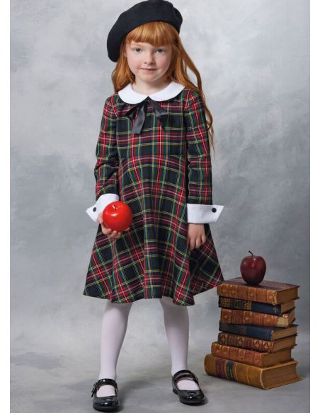 Patron Vogue 2058 A (3-8) - Robe enfant avec col contrasté