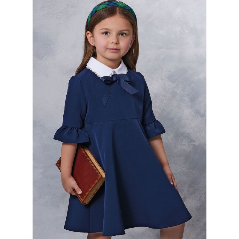 Patron Vogue 2058 A (3-8) - Robe enfant avec col contrasté