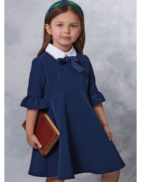 Patron Vogue 2058 A (3-8) - Robe enfant avec col contrasté