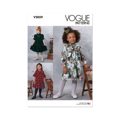 Patron Vogue 2059 A (3-8) - Robe enfant avec col contrasté