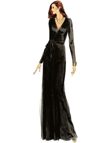 Patron Vogue 2060 B5 (36-44) - Robe portefeuille réversible avec attaches