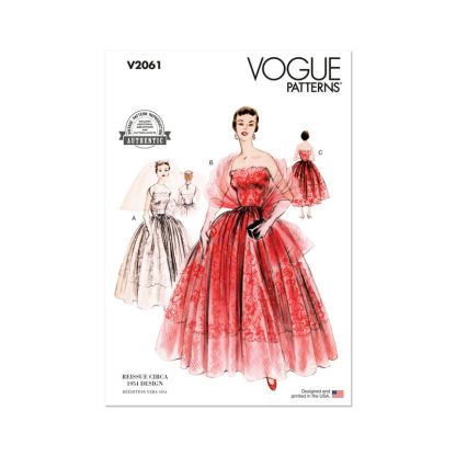 Patron Vogue 2061 B5 (36-44) - Robe de soirée vintage avec étole