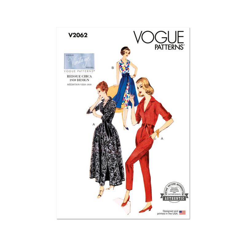 Patron Vogue 2062 B5 (36-44) - Ensemble vintage slack et jupe