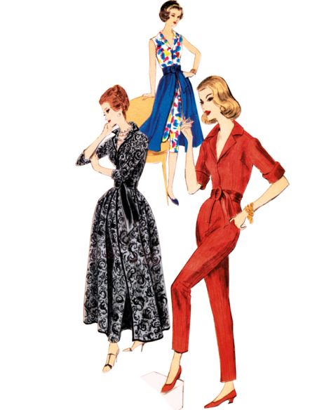 Patron Vogue 2062 B5 (36-44) - Ensemble vintage slack et jupe