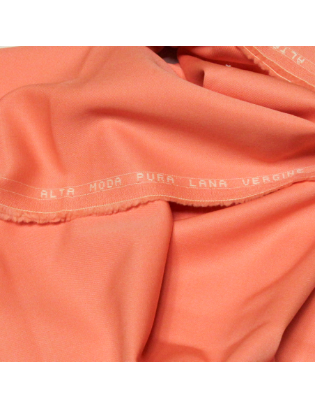 Tissu tailleur 100% laine vierge - Saumon (Coupon de 3 mètres)