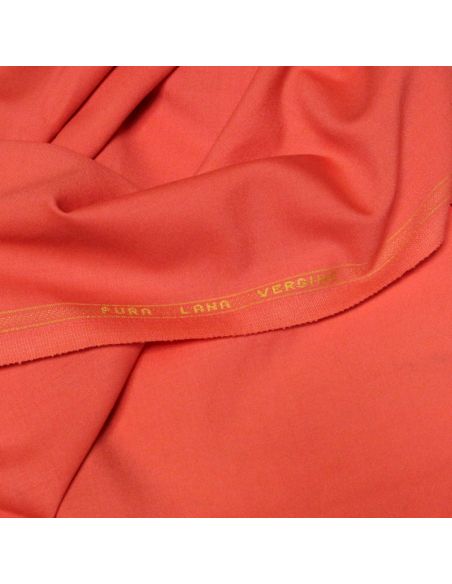 Tissu tailleur 100% laine vierge - Corail
