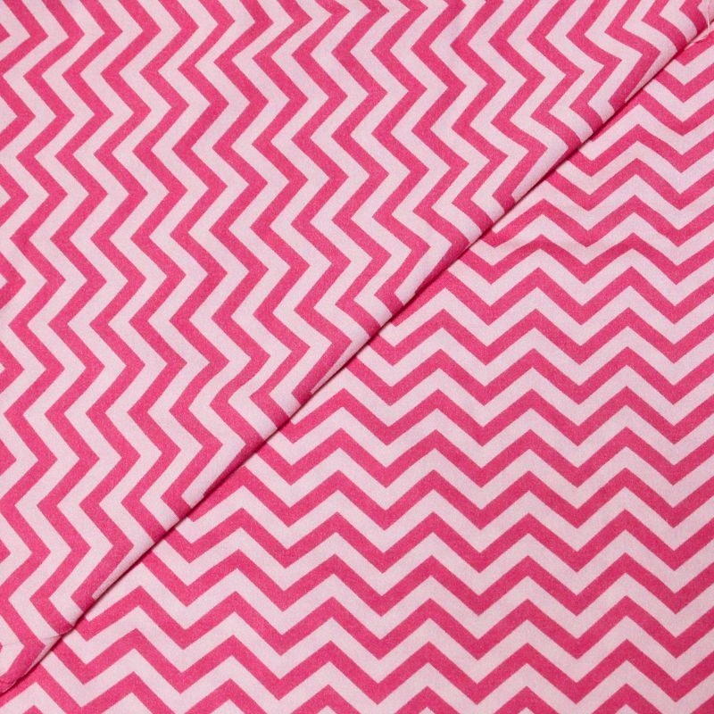 Étoffe 100% viscose - Zigzag rose