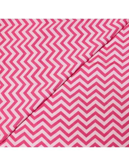 Étoffe 100% viscose - Zigzag rose