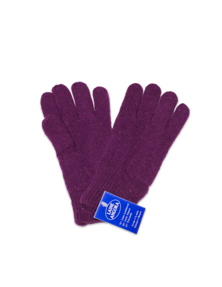Gants laine & Angora - Mauve (Taille S)