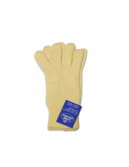 Gants laine & Angora - Jaune (Taille M)