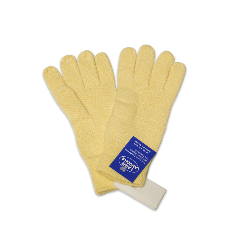 Gants laine & Angora - Jaune (Taille M)