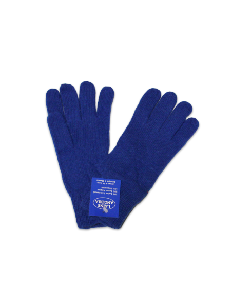 Gants laine & Angora - Bleu cobalt (Taille M)