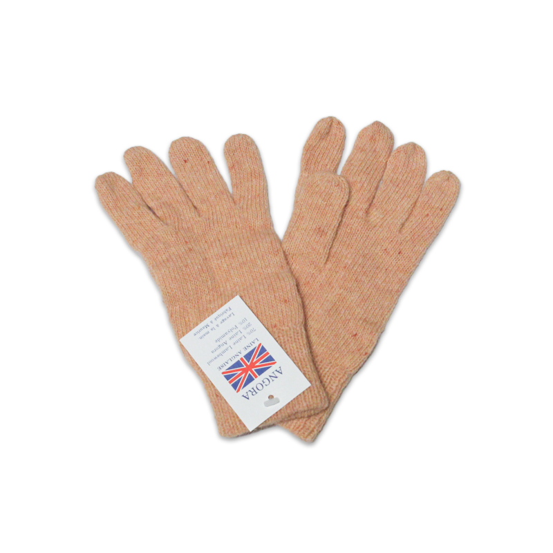 Gants laine & Angora - Pêche (Taille S)