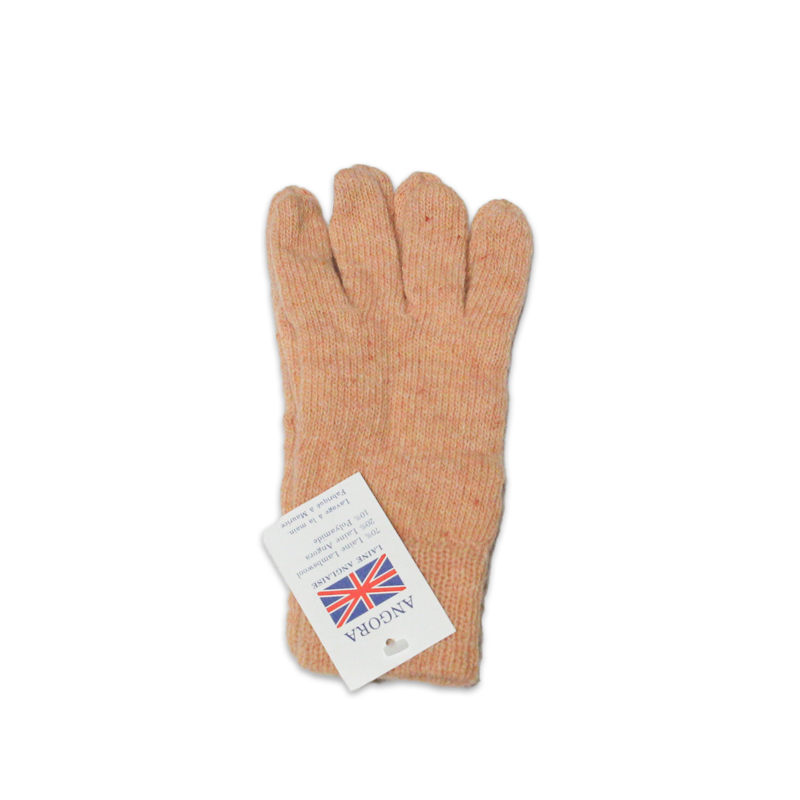 Gants laine & Angora - Pêche (Taille S)