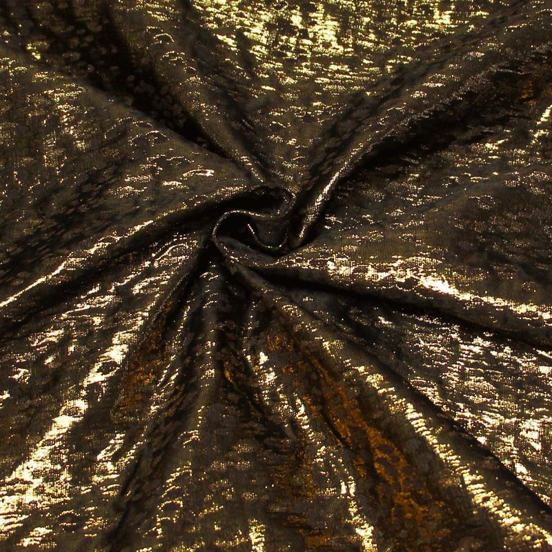 Tissu broché - Pois doré fond marron