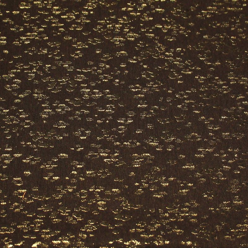 Tissu broché - Pois doré fond marron