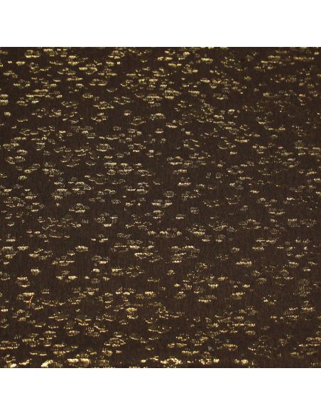 Tissu broché - Pois doré fond marron