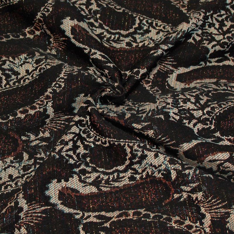 Tissu broché - Cachemire détails rayure brillante