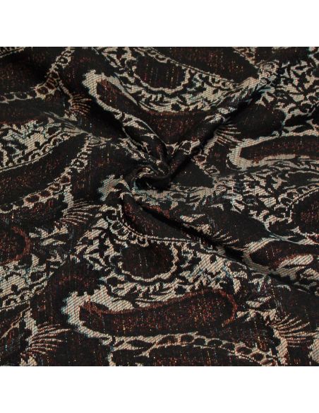 Tissu broché - Cachemire détails rayure brillante