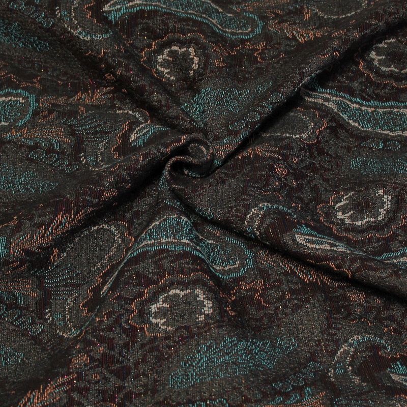 Tissu broché - Cachemire détails rayure brillante